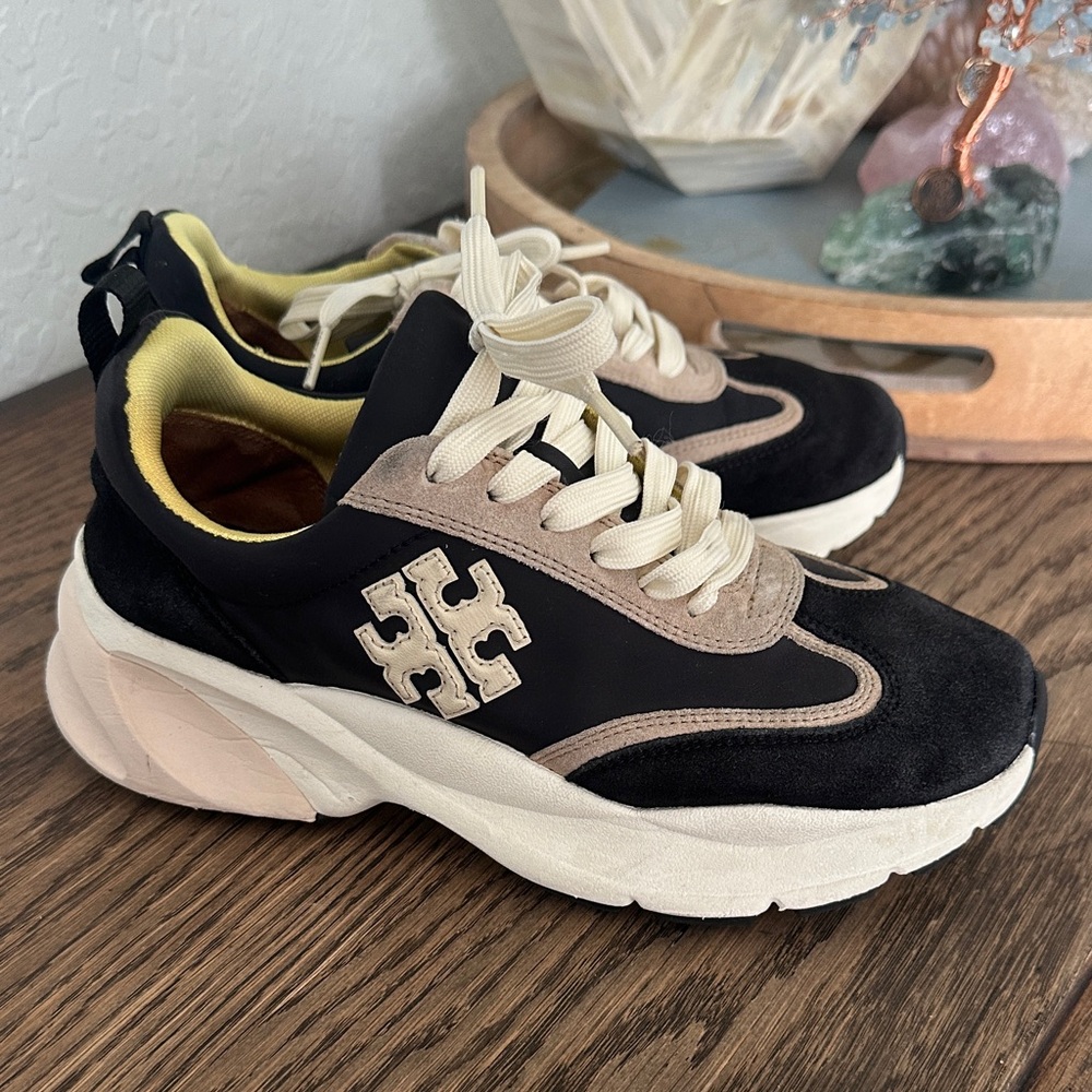 Tory Burch Black and Beige Sneakers